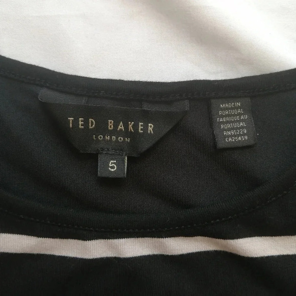 Ted Baker Linn Striped Jersey Sleeveless High Neck Midi Dress Size 5 TB or 12 US - Picture 11 of 16